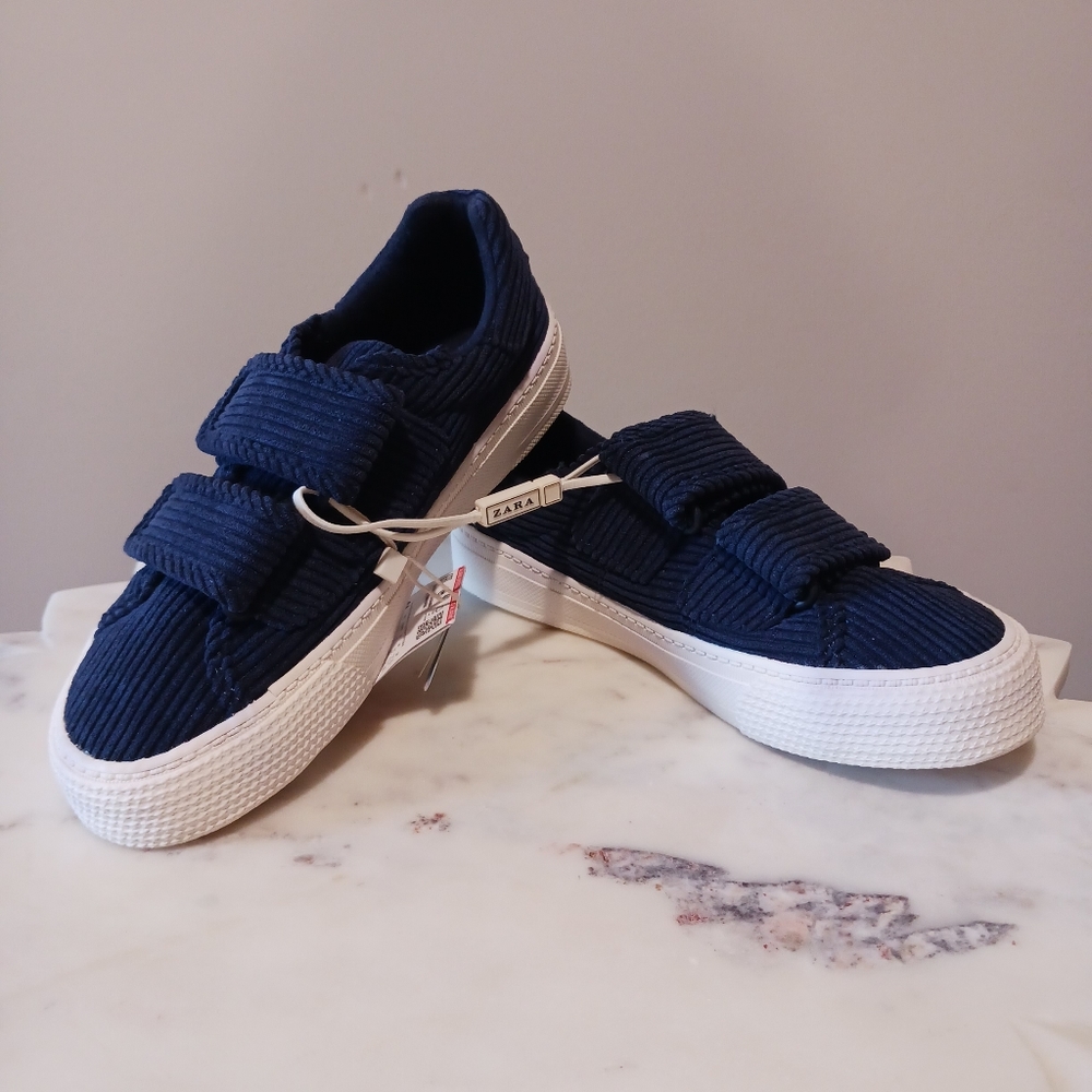 ZARA Kids Corduroy Velcro Sneakers